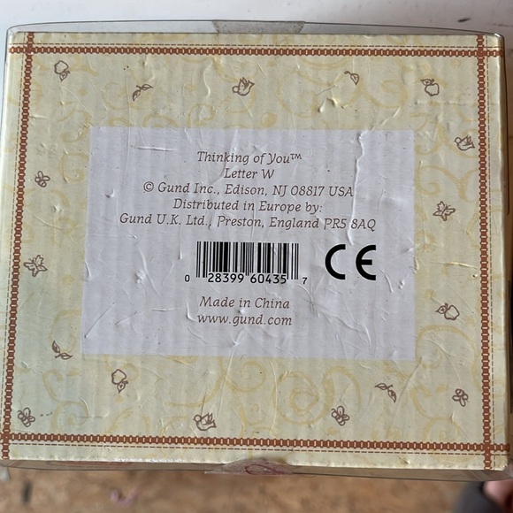 Gotta getta Gund- thinking of you ‘W’ with bear decoration- vintage - Picture 2 of 3